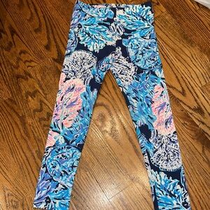 Lilly Pulitzer Girls Maia Legging High tide Navy Party in Paradise XL (12-14)